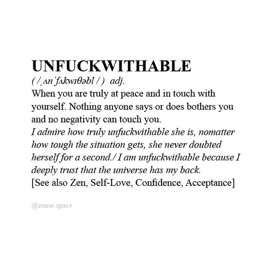 Want to be &ldquo;Unf*ckwithable&rdquo;?? You can when you stop trying to control what happens to you and start taking back control of your own thought pattern. Taking responsibility for our feelings = taking back our personal power! Don&rsquo;t blam